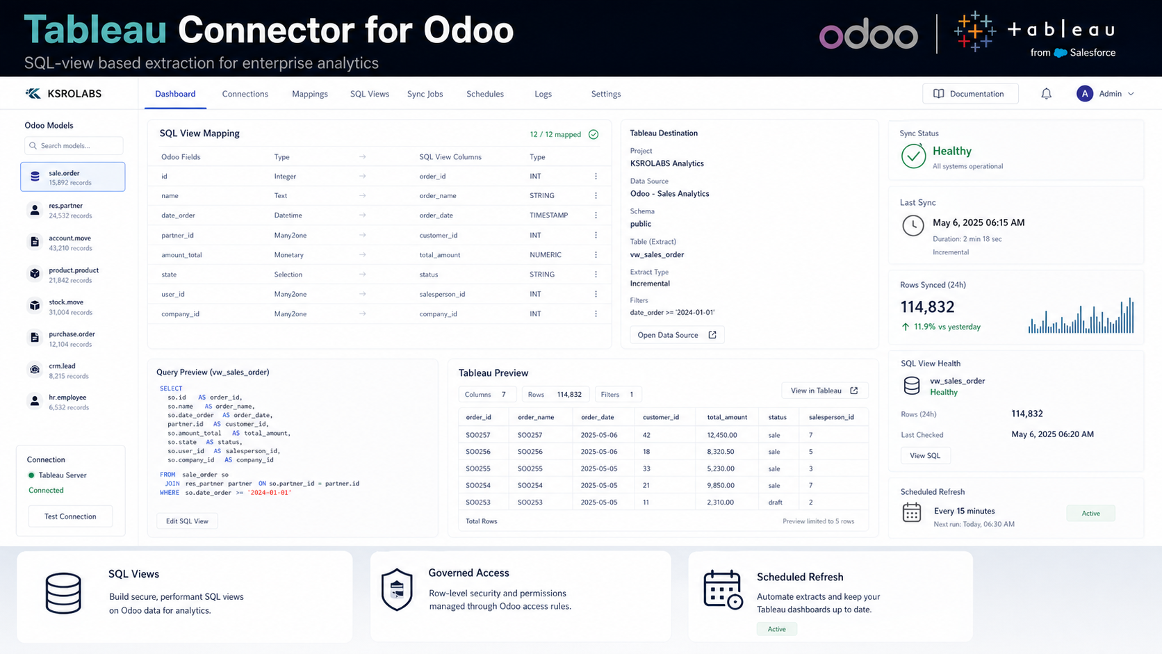 Odoo Tableau Connector